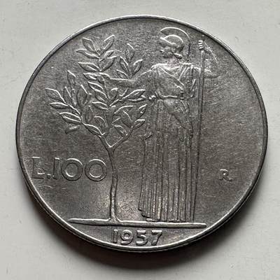 🌹外币初藏🌹🐯2025年第105场 周二无佣金特价场 - 意大利1957年100里拉