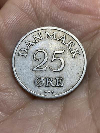 2025年第九十五场(总第一百二十一场）外国好品散币(免佣金) - 丹麦🇩🇰1950年25欧尔(弗雷德里克九世第一版，N; S版)