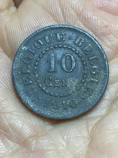 2025年第九十五场(总第一百二十一场）外国好品散币(免佣金) - 比利时🇧🇪1916年10分(阿尔贝一世，一战德国占领时期，年份两边带点，仅发行3年)