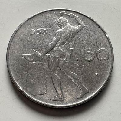 🌹外币初藏🌹🐯2025年第105场 周二无佣金特价场 - 意大利1956年50里拉