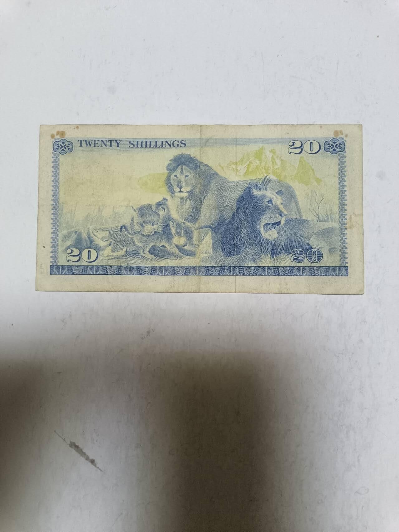 【20250925】非全新纸币第289场 肯尼亚1976年20先令