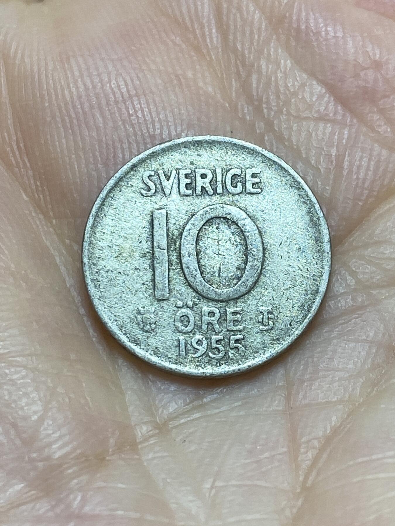 2025年第九十五场(总第一百二十一场）外国好品散币(免佣金) 瑞典🇸🇪1955年10欧尔银币(古斯塔夫六世时期，400银)
