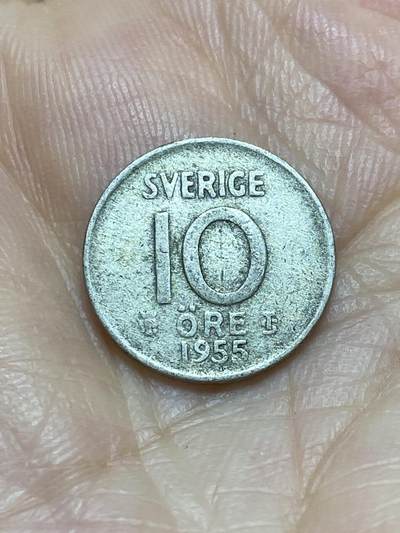 2025年第九十五场(总第一百二十一场）外国好品散币(免佣金) - 瑞典🇸🇪1955年10欧尔银币(古斯塔夫六世时期，400银)