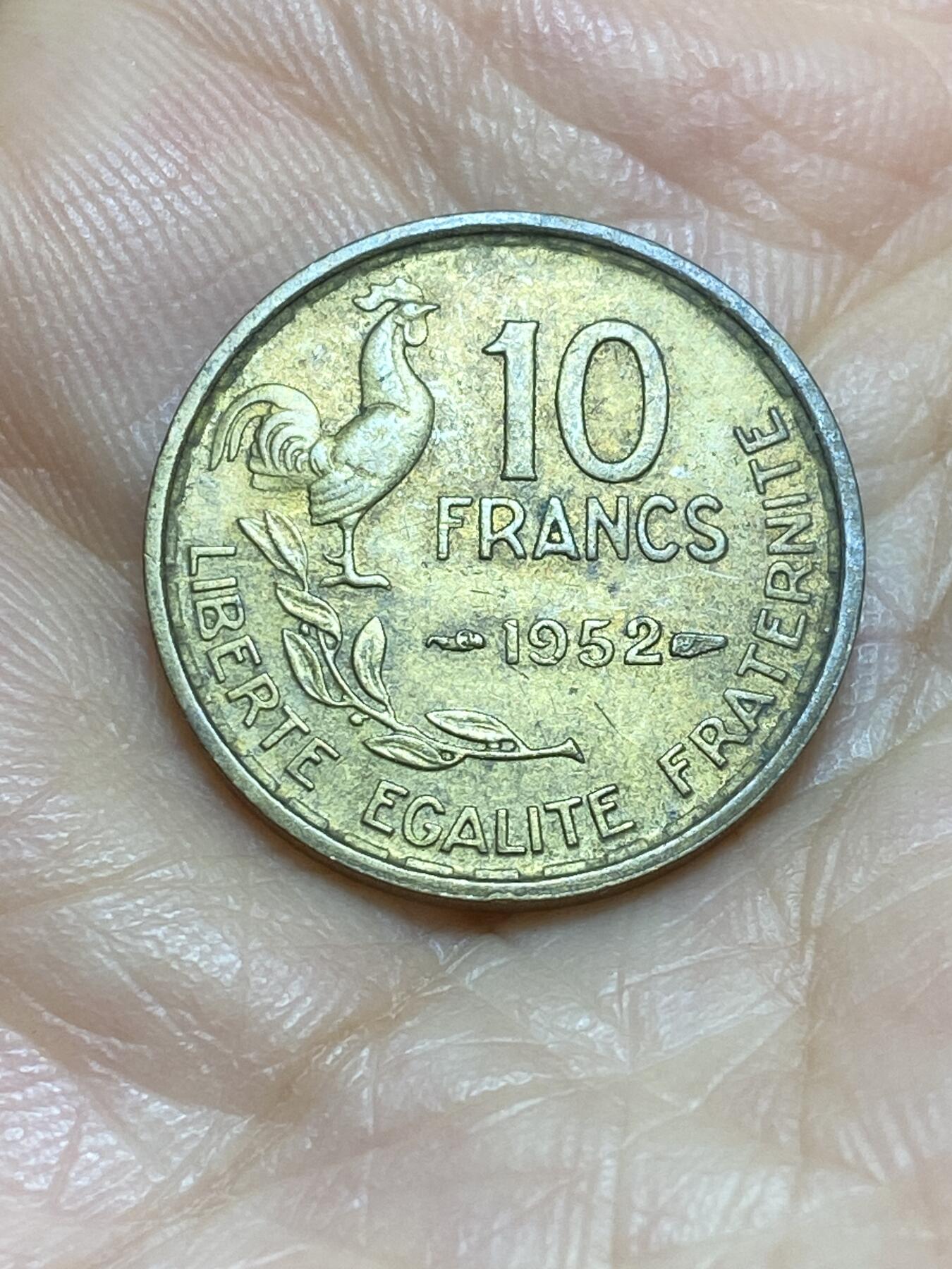 2025年第九十五场(总第一百二十一场）外国好品散币(免佣金) 法国🇫🇷1952年10法郎