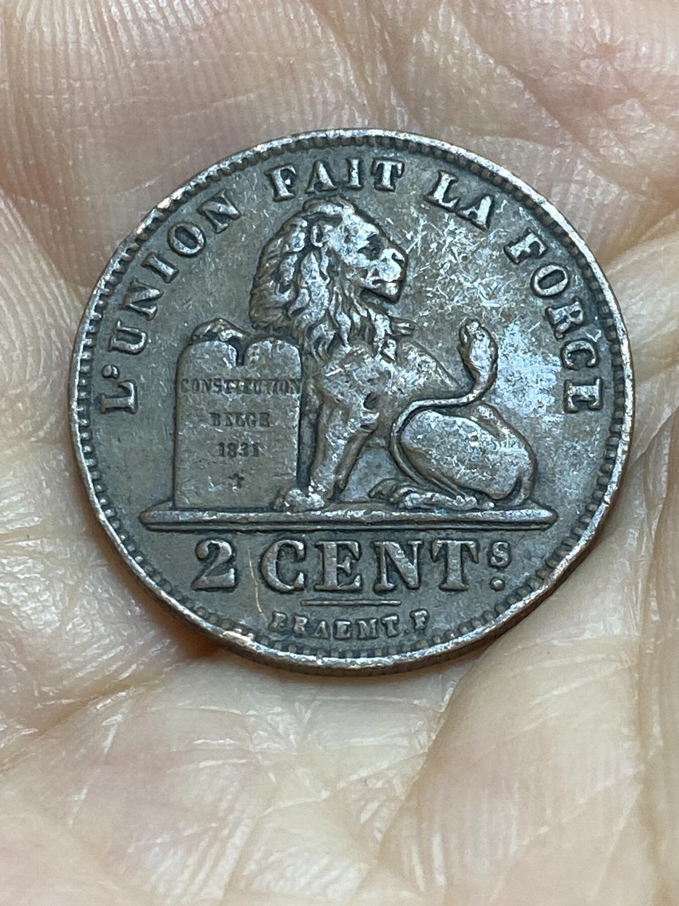 2025年第九十五场(总第一百二十一场）外国好品散币(免佣金) 好品–比利时🇧🇪1905年2分(利奥波德二世时期，第二版)