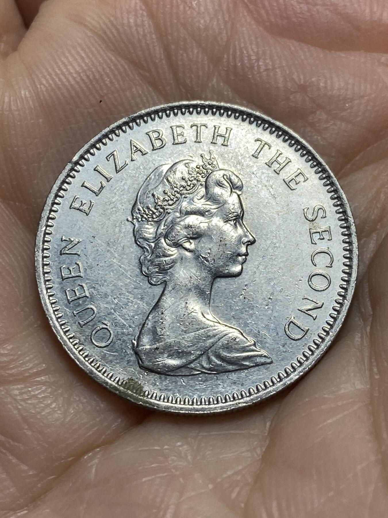 2025年第九十五场(总第一百二十一场）外国好品散币(免佣金) 英属泽西岛🇯🇪1980年5新便士(伊丽莎白二世中年花冠，十进制第一版关门年仅发行2年)
