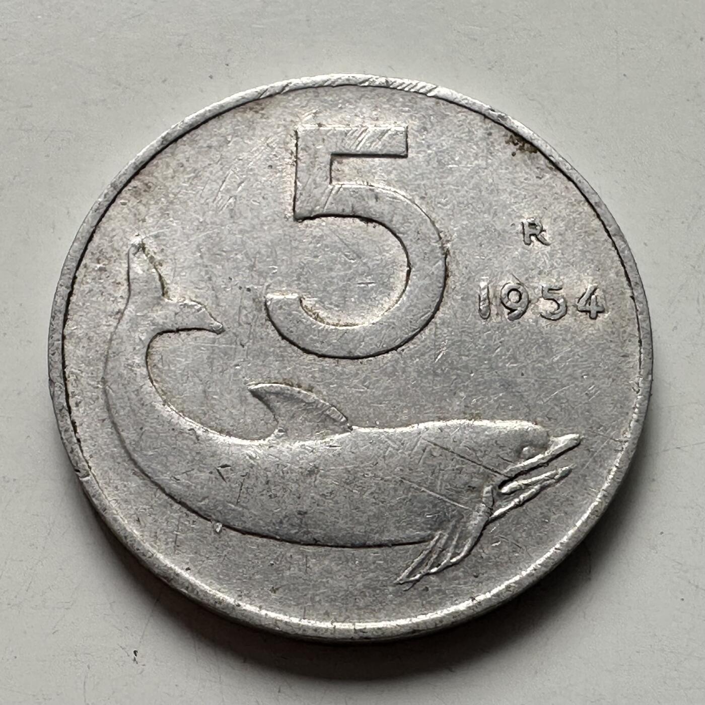 🌹外币初藏🌹🐯2025年第105场 周二无佣金特价场 意大利1954年五里拉