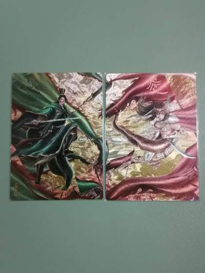 光影卡牌第23期，各家亲签，各家套卡，持续收拍品 - 锦绣三国全粗闪一对，关索+花鬓
