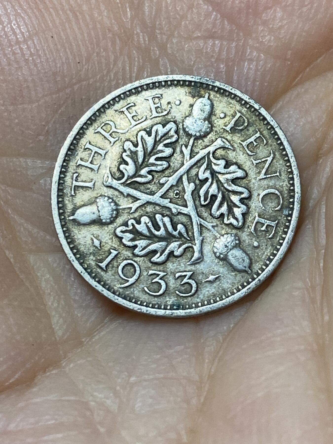 2025年第九十六场(总第一百二十二场）外国好品散币(免佣金) 英国🇬🇧1933年3便士银币(乔治五世第三版，500银)