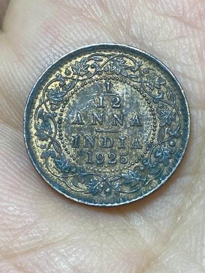 2025年第九十六场(总第一百二十二场）外国好品散币(免佣金) - 英属印度1925年1/12安娜(乔治五世时期，b版孟买造)