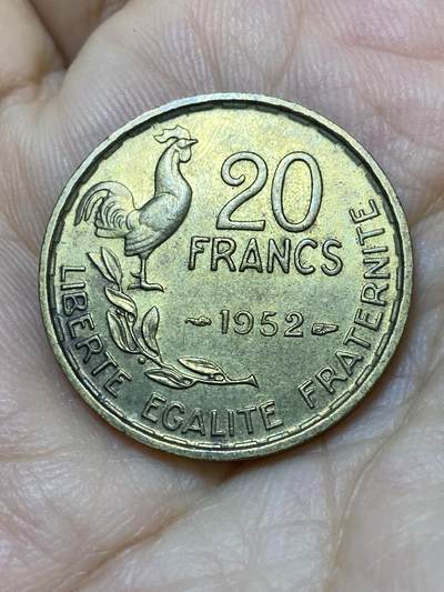 2025年第九十六场(总第一百二十二场）外国好品散币(免佣金) - 法兰西第三共和国1952年20法郎(4羽版)