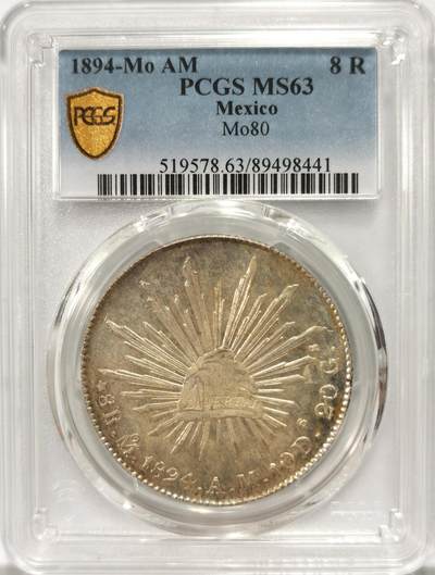 博洋堂“良辰美钰”中秋国庆双节精品专场暨第141期（全场包邮） - PCGS MS63 墨西哥鹰洋8R 1894 MOAM，实物黄油转光，底板镜面