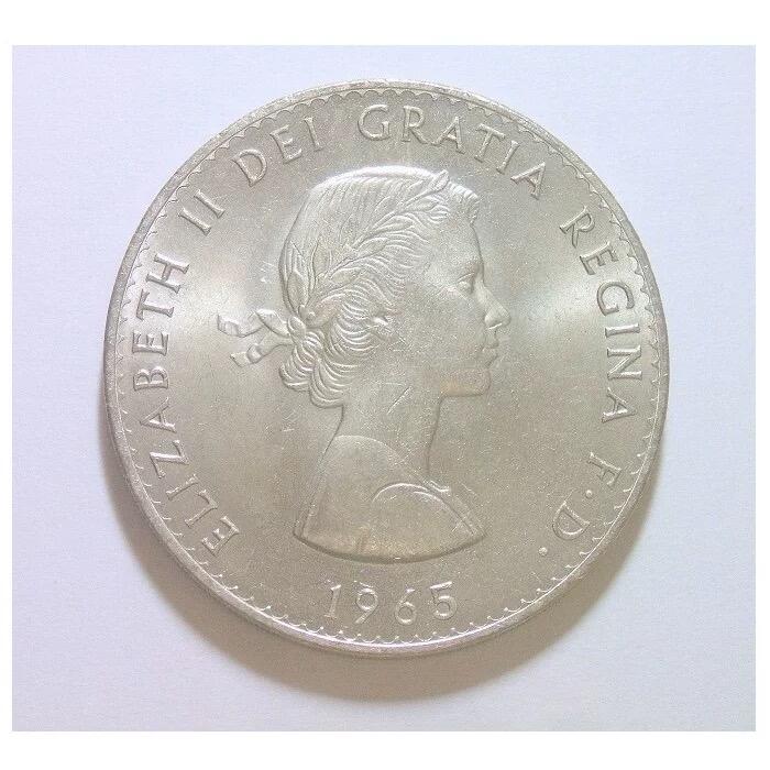 英国1965年二战首相丘吉尔米字旗彩色纪念币章 40MM