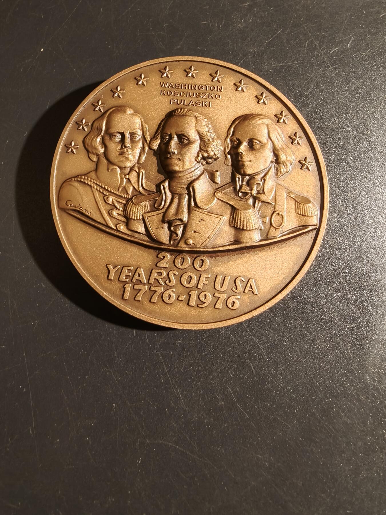 老王徽章第151期 美国独立200周年大铜章      直径63mm.    重量136g