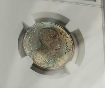 瓶子🏺第209期拍卖会 -  圈彩  泰国1921年拉玛六世1/2泰铢银币  NGC MS64