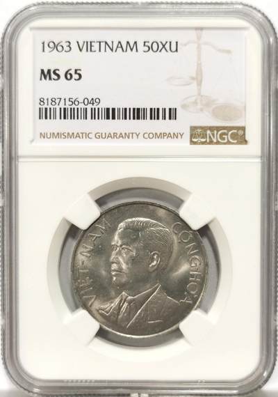 博洋堂“良辰美钰”中秋国庆双节精品专场暨第141期（全场包邮） - NGC MS65 越南1963年吴廷琰50苏，高分难得
