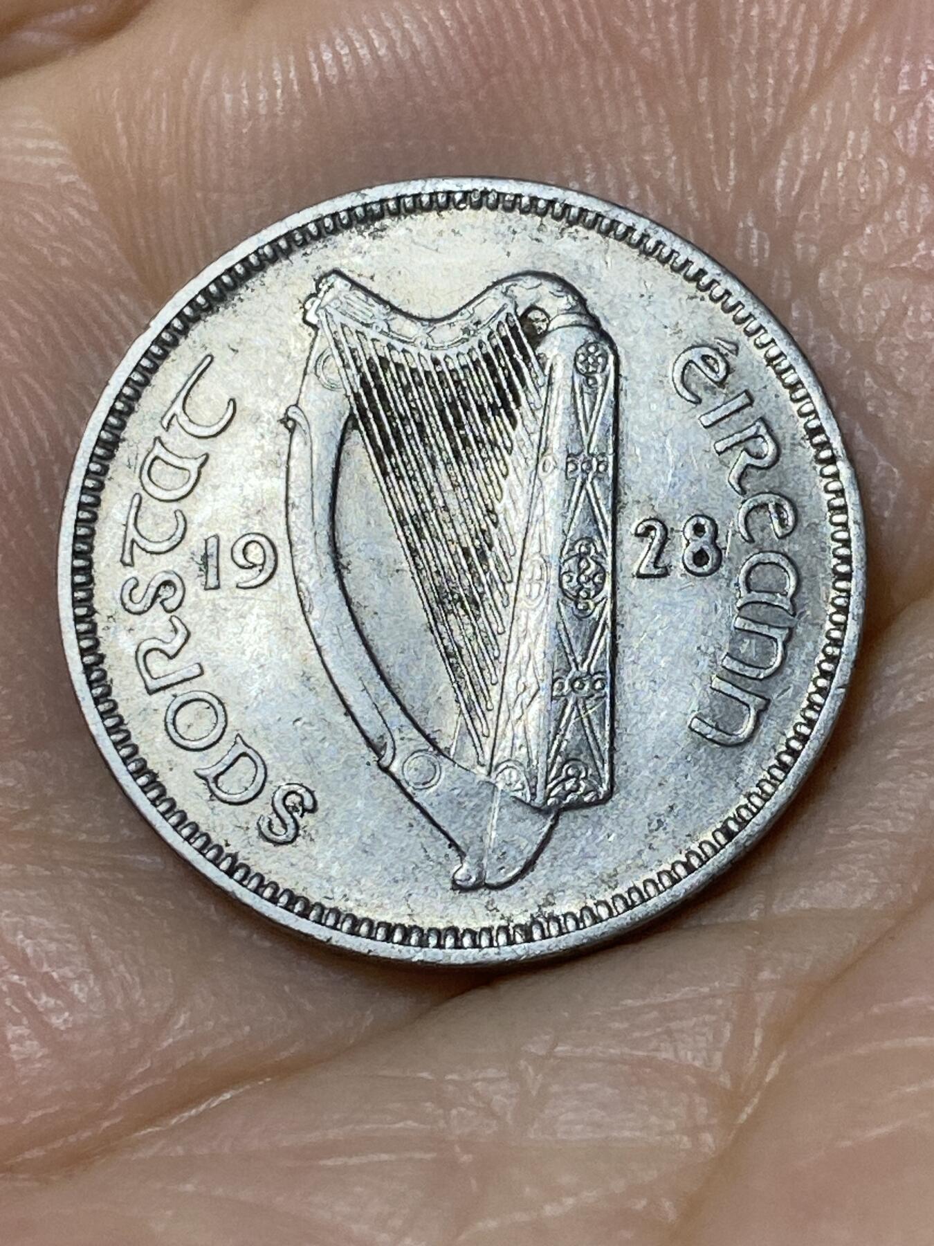 2025年第九十六场(总第一百二十二场）外国好品散币(免佣金) 爱尔兰🇮🇪1928年6便士(自由邦时期，首发年)