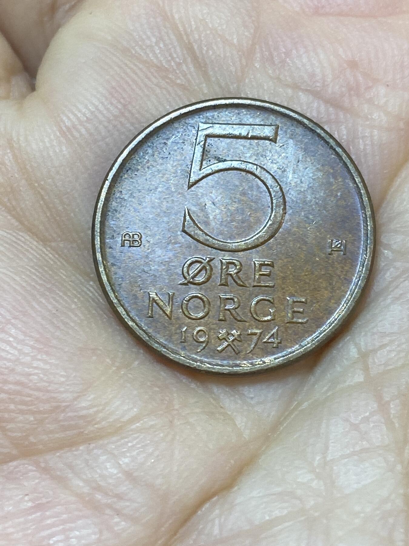 2025年第九十六场(总第一百二十二场）外国好品散币(免佣金) 挪威🇳🇴1974年5欧尔(奥拉夫五世第二套)