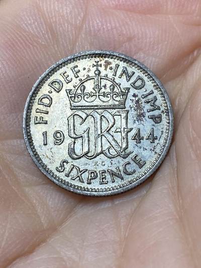 2025年第九十六场(总第一百二十二场）外国好品散币(免佣金) - 英国🇬🇧1944年6便士银币(乔治六世第一版，500银)