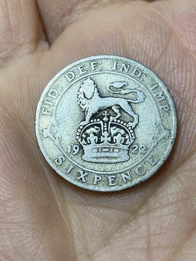 2025年第九十六场(总第一百二十二场）外国好品散币(免佣金) - 英国🇬🇧1922年6便士银币(乔治五世第二版窄边，500银)