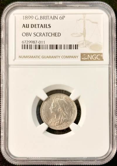 甄臻铺-世界币章拍卖（第35期），送拍享返佣金等优惠多多 - NGC-AUD 1899年6便士细节极好，自然包浆，高性价比