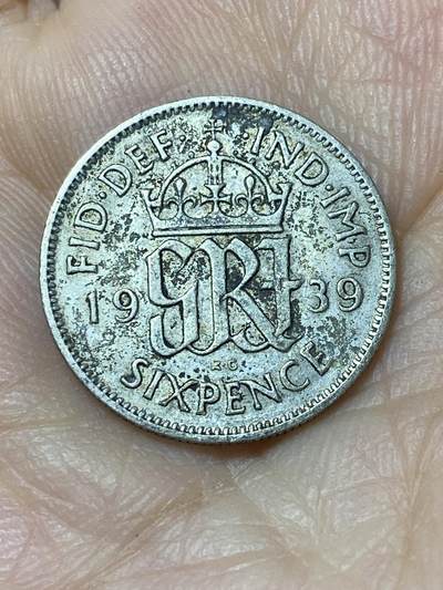 2025年第九十六场(总第一百二十二场）外国好品散币(免佣金) - 英国🇬🇧1939年6便士银币(乔治六世第一版，500银)