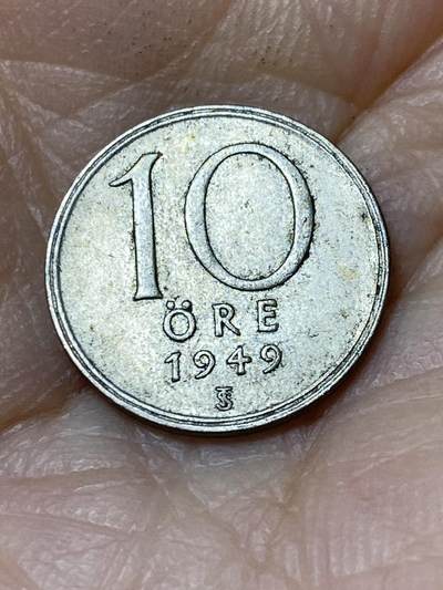 2025年第九十六场(总第一百二十二场）外国好品散币(免佣金) - 瑞典🇸🇪1949年10欧尔银币(古斯塔夫五世第三版，后期TS标，400银)