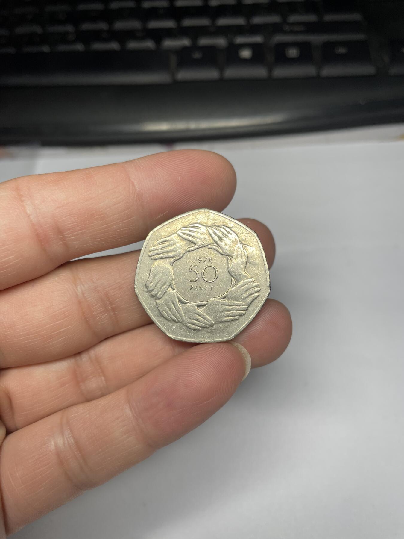 2025年集古藏今外币拍卖第九期-第2场—（总第272拍），可以寄存60天，满160元包邮。 1973年英国入欧纪念币50便士