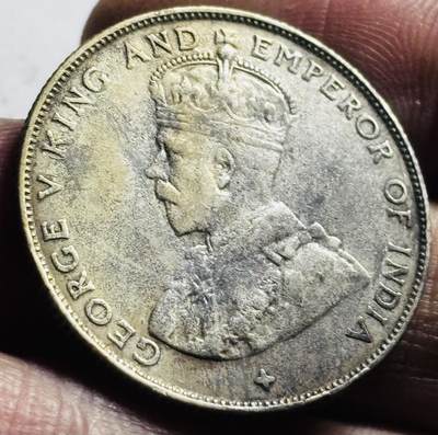 文馨钱币收藏第 273 场， 长期接收代拍品 - 美品 1920 年英属海峡乔治五世半圆大银币，首发年500 银，只发行两年