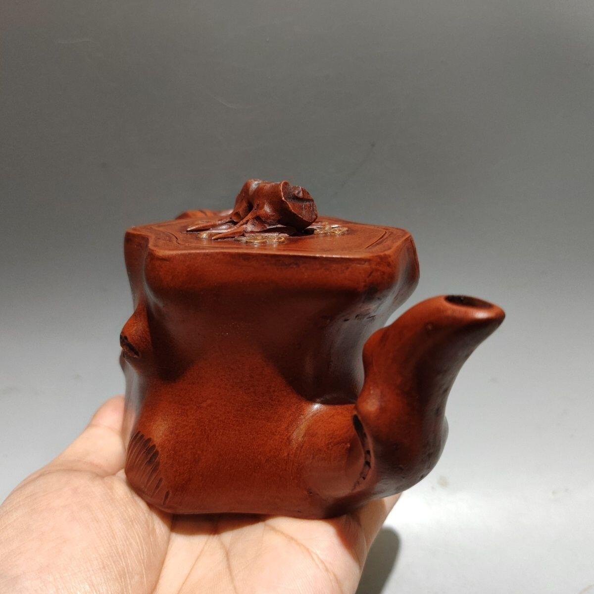  精品紫砂壶专场 周桂珍大师落款 梅花树桩紫砂壶