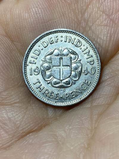 2025年第九十六场(总第一百二十二场）外国好品散币(免佣金) - 英国🇬🇧1940年3便士银币(乔治六世第一版，500银)