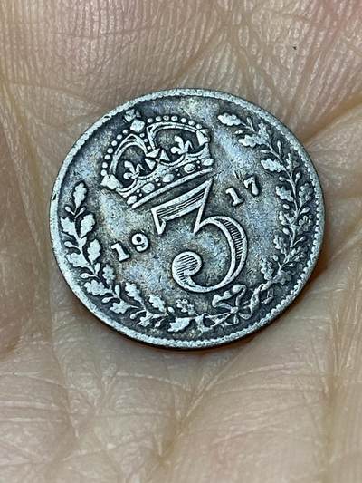2025年第九十六场(总第一百二十二场）外国好品散币(免佣金) - 英国🇬🇧1917年3便士银币(乔治五世第一版，925银)