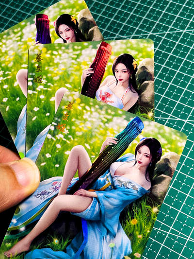 【关注参拍有赠卡】显眼宝33期  9.26日晚21:50结束 - 燎原 三国红颜 蔡文姬 三渐变 一套三张 彩闪卡 63*88 