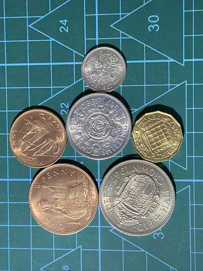 2025年第九十六场(总第一百二十二场）外国好品散币(免佣金) - 英国🇬🇧1967年套币6枚(伊丽莎白二世青年桂冠第二版，普制币关门年)