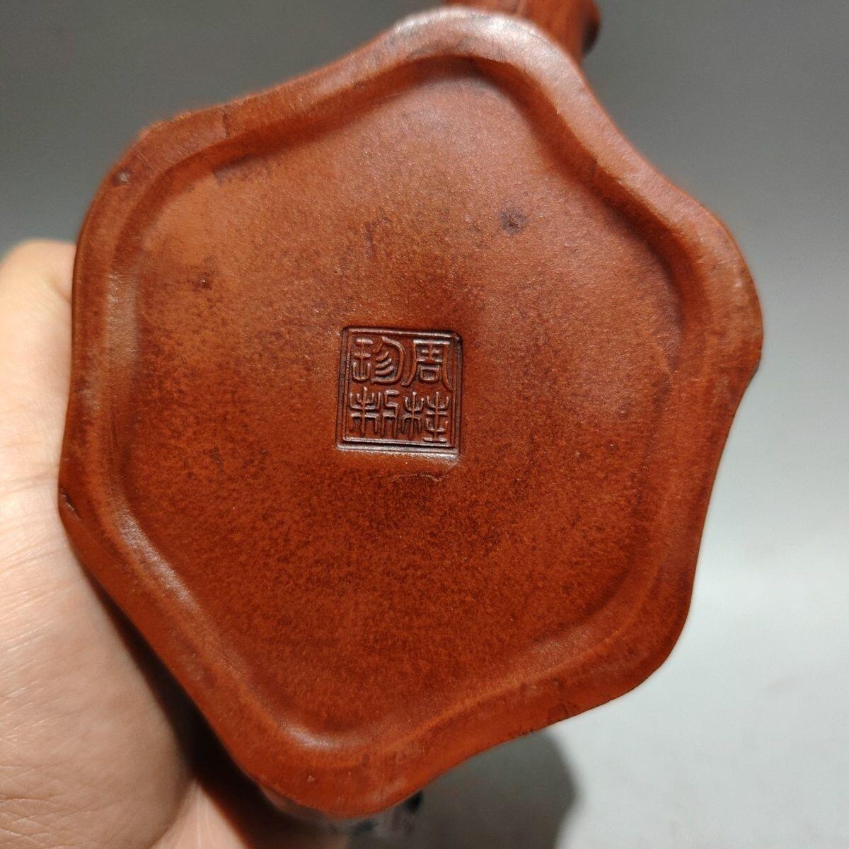  精品紫砂壶专场 周桂珍大师落款 梅花树桩紫砂壶