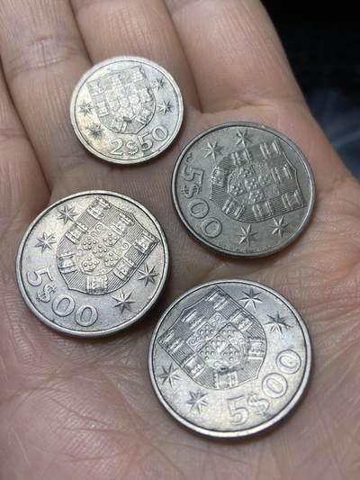 2025年第九十六场(总第一百二十二场）外国好品散币(免佣金) - 葡萄牙🇵🇹4枚：1983年2.5元，1982年1985年5元(共和国时期第五套)