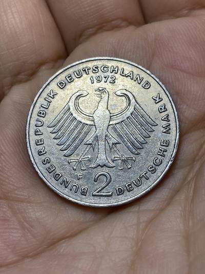 2025年第九十六场(总第一百二十二场）外国好品散币(免佣金) - 德国🇩🇪1972年2马克(F标，斯图加特造)