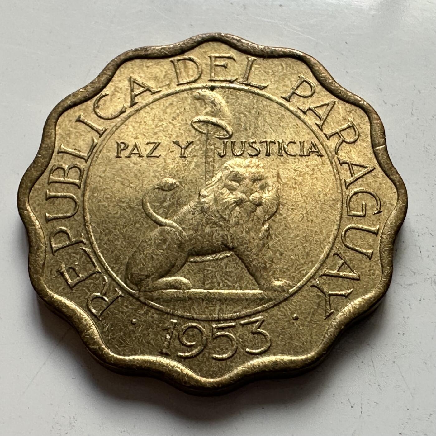 🌹外币初藏🌹🐯2025年第106场  每周二四六晚8️⃣点 接代拍 巴拉圭1953年15分