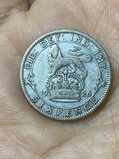 2025年第九十六场(总第一百二十二场）外国好品散币(免佣金) - 英国🇬🇧1926年6便士银币(乔治五世第三版宽边，关门年，仅发行2年，500银)