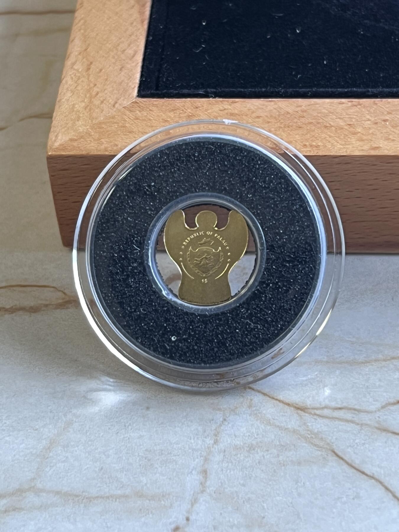 第176期拍卖【长期征集拍品】【欢度国庆中秋双节】 帕劳天使0.5克小金币，9999金，发行15000枚