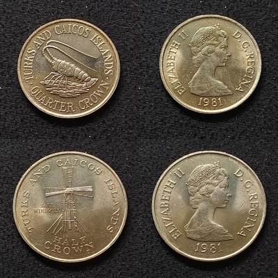 【全场包邮】纯粹捡漏拍462场 - 特克斯和凯克斯群岛1981年2枚套币