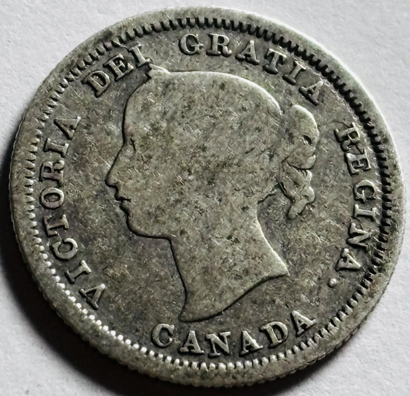 文馨钱币收藏第 273 场， 长期接收代拍品 少见品 1858 年英属加拿大维多利亚女王 10 分银币，稀少的首发年 925 高银