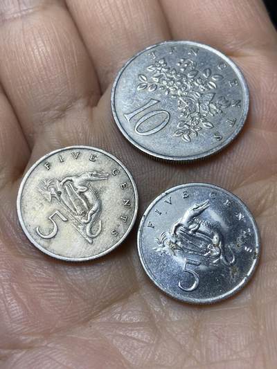 2025年第九十六场(总第一百二十二场）外国好品散币(免佣金) - 牙买加🇯🇲3枚：1969年5分、10分，1993年5分