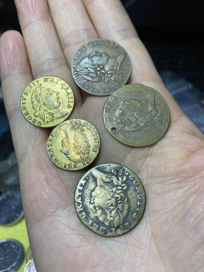 2025年第九十六场(总第一百二十二场）外国好品散币(免佣金) - 英国🇬🇧代币5枚(乔治三世几尼型代币，后铸)