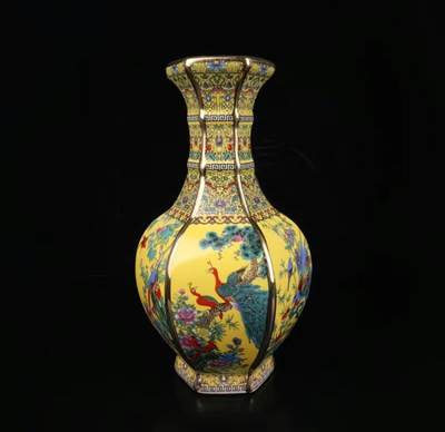 听雨轩  精品老旧瓷器限时专场 - 六方粉彩花瓶