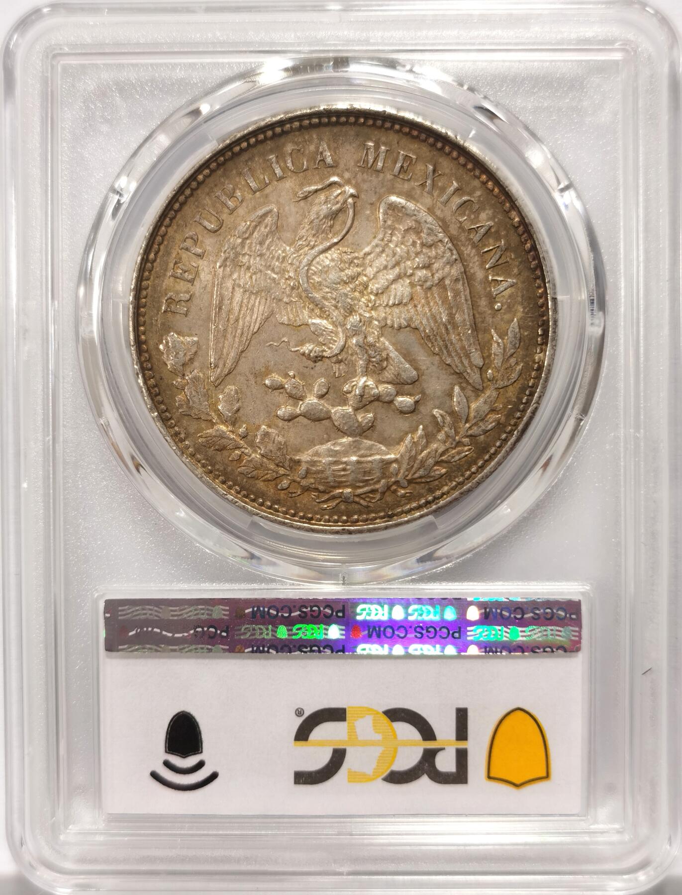 博洋堂“良辰美钰”中秋国庆双节精品专场暨第141期（全场包邮） PCGS MS63 墨西哥鹰洋1比索 1904 MOAM，实物黄油彩转光，包浆非常舒服的一枚