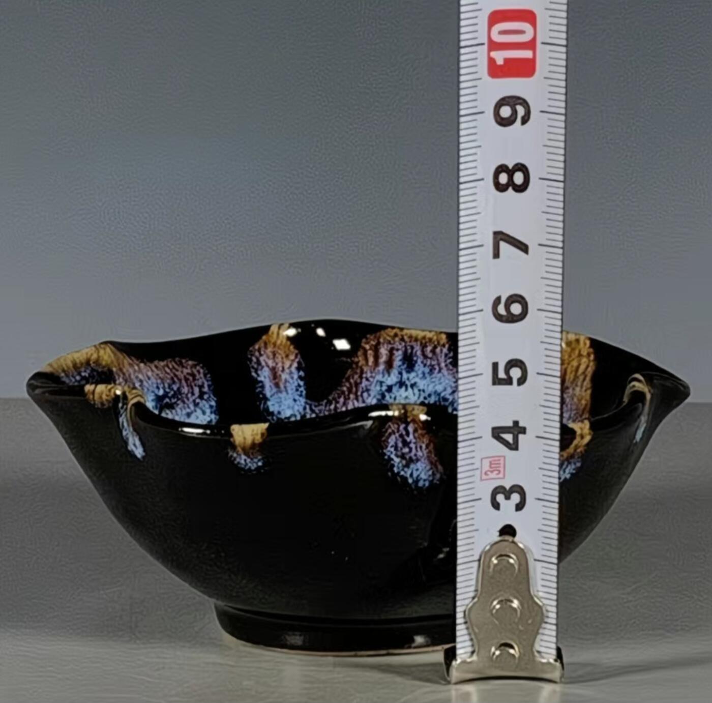听雨轩  精品老旧瓷器限时专场 吉州窑玛瑙釉花口碗结晶小盏