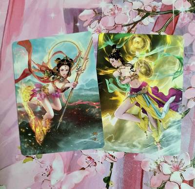 龙虎卡牌第五十六场 小浣熊 趣卡社五虎 百里亲签 万享盲盒（无佣金，满120包邮，周六晚上结拍，欢迎送拍） - 普卡2张 燎原西游 哪吒+电母