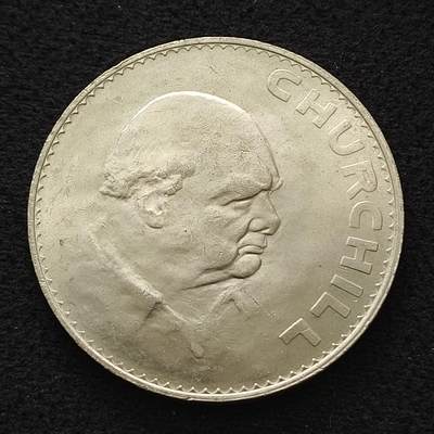 【全场包邮】纯粹捡漏拍462场 - 英国1965年1克朗丘吉尔克朗型纪念币