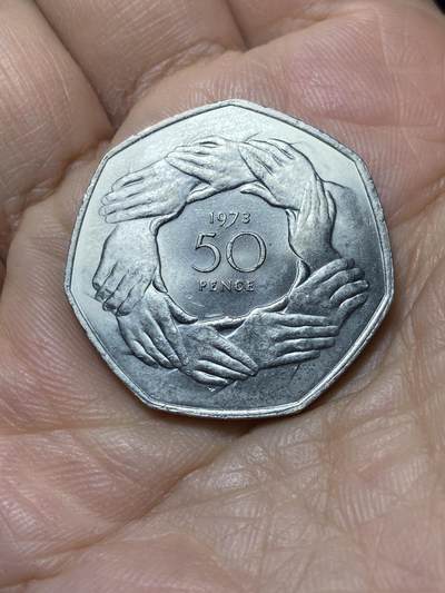 2025年第九十六场(总第一百二十二场）外国好品散币(免佣金) - 英国🇬🇧1973单年份50便士(英国加入欧洲经济共同体纪念币)